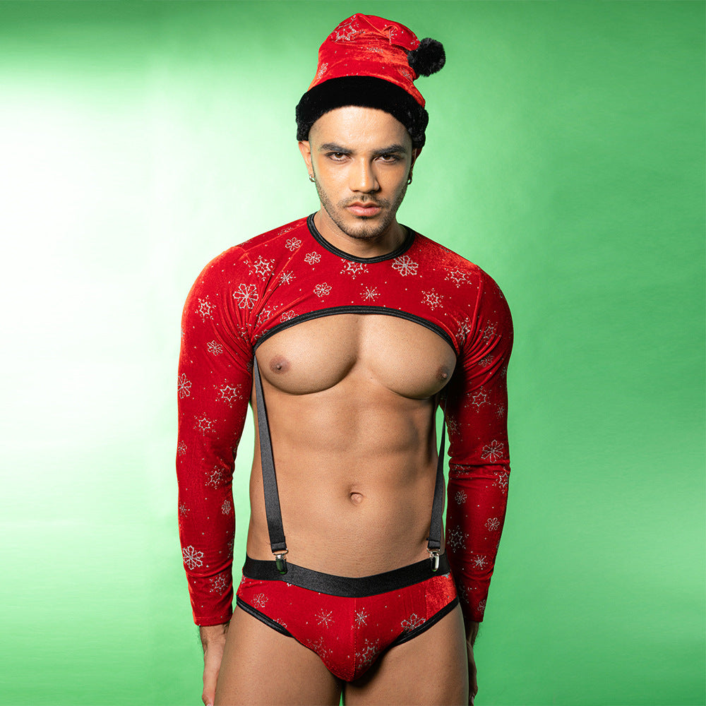 Men's Red Christmas Party Outfit - Holiday Performance Lingerie