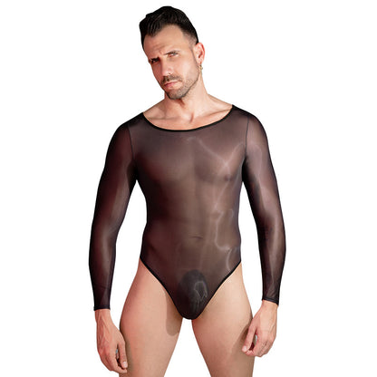 Seamless Breathable High Stretch Sexy Long Sleeve Bodysuit for Men